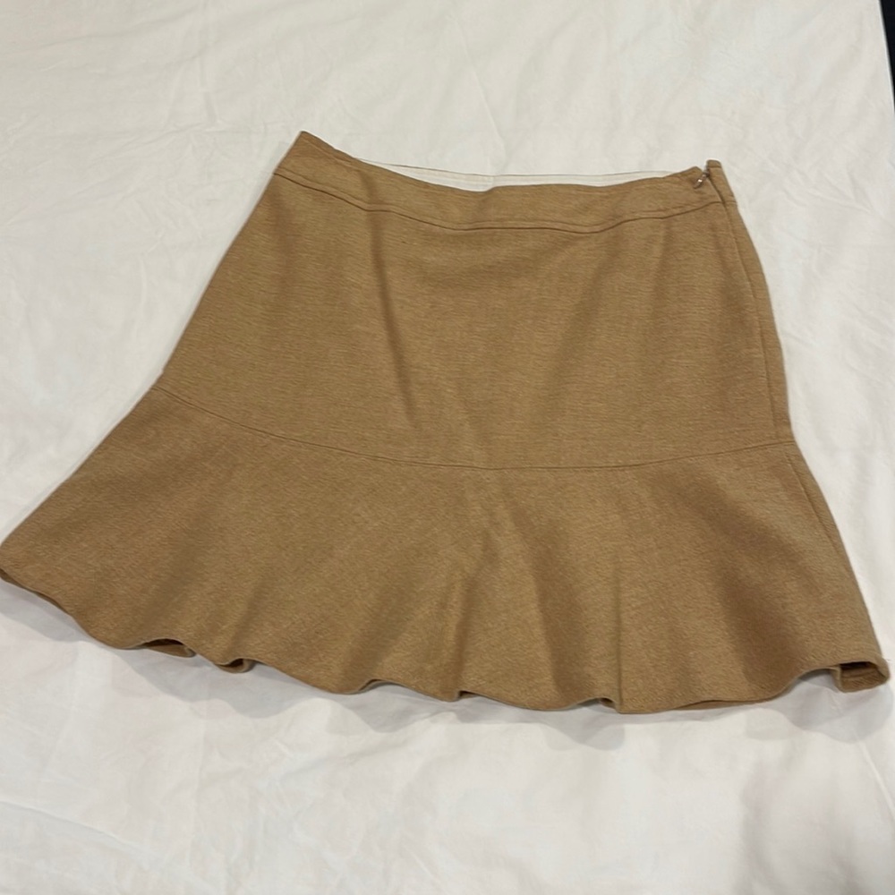 Wool fit and flare wool mini skirt